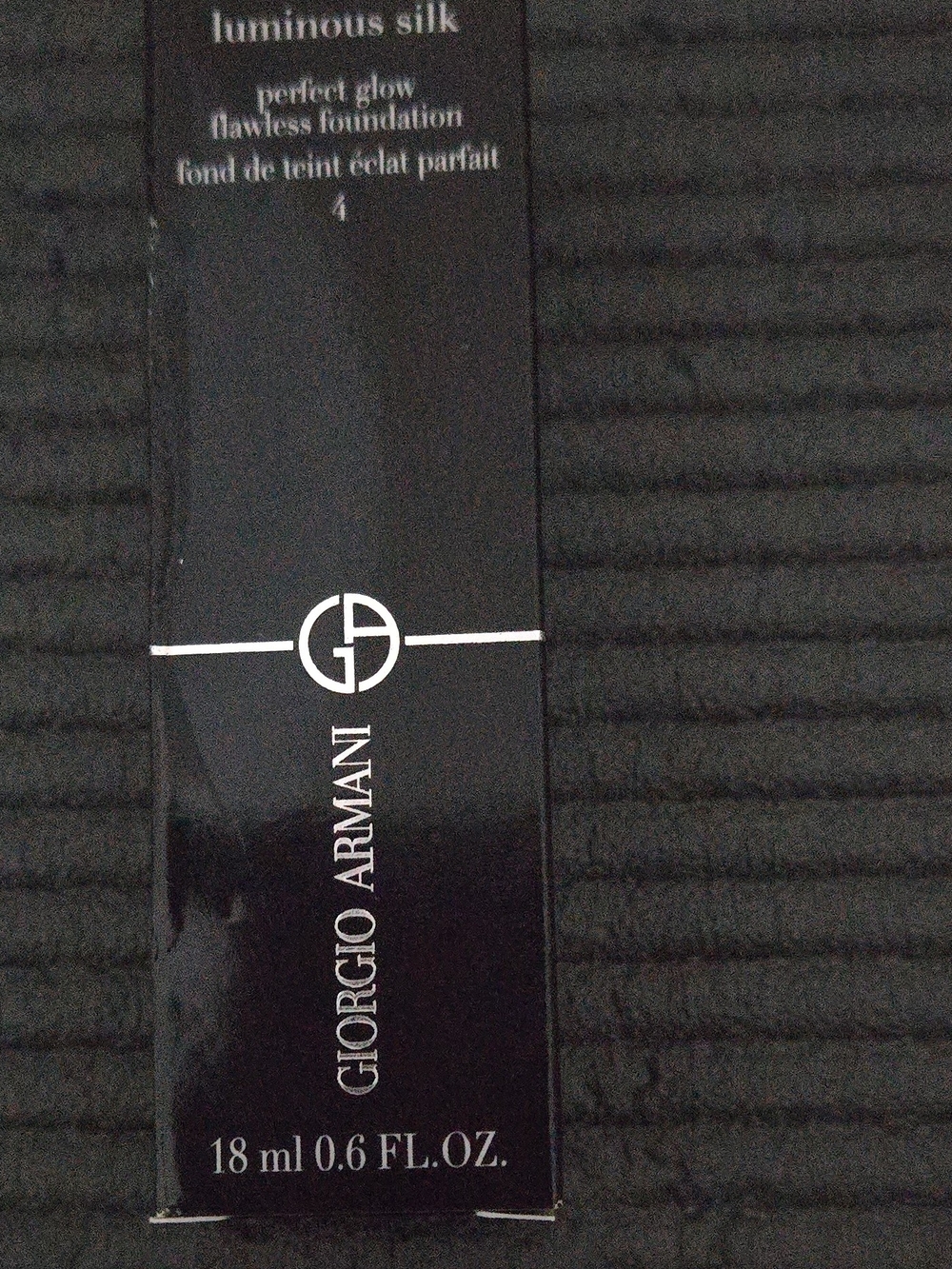 Giorgio Armani Black Foundation Box with White Text
